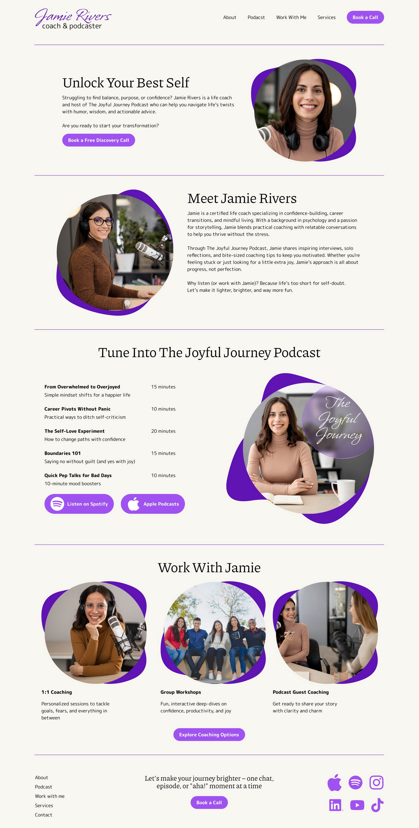 Website for a Life Coach desktop