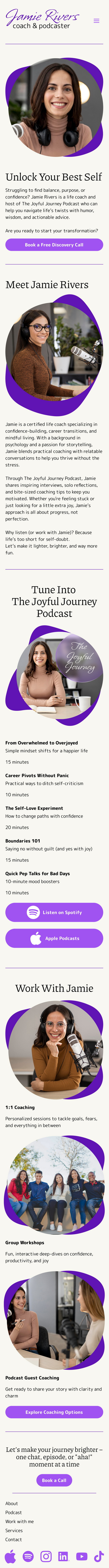 Website for a Life Coach mobile