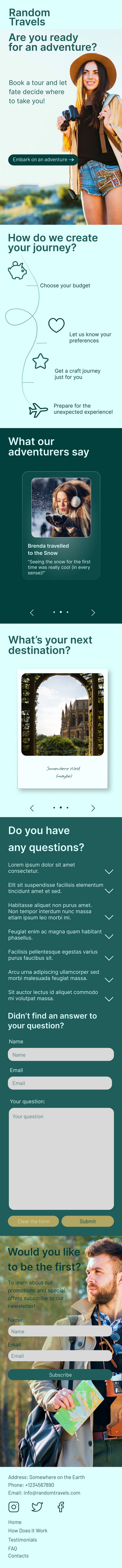 Travel Agency Landing Page mobile